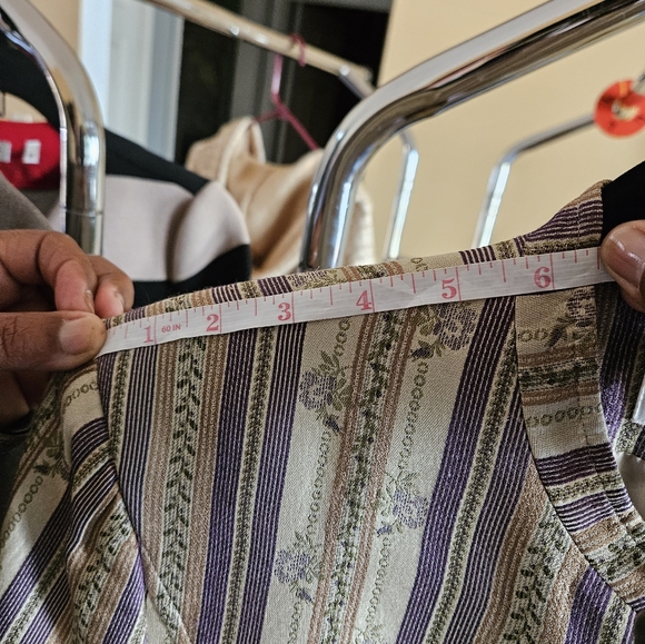 Vtg Rena Rowan Womens Silk Blend Blazer Jacket Gold Purple Floral Print Plus - Picture 13 of 14